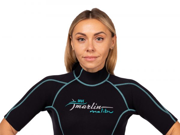 Wetsuit Marlin MALIBU SHORTY LADY 2.5 mm Black/Aqua blue