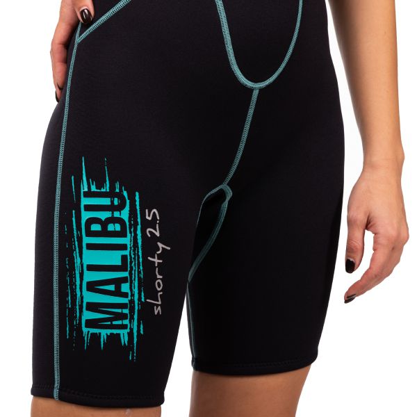 Wetsuit Marlin MALIBU SHORTY LADY 2.5 mm Black/Aqua blue