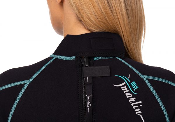 Wetsuit Marlin MALIBU SHORTY LADY 2.5 mm Black/Aqua blue