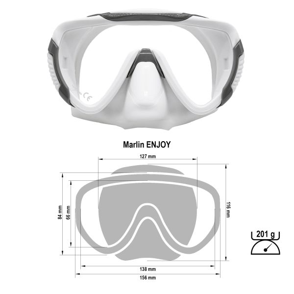 Mask Marlin ENJOY Grey/White