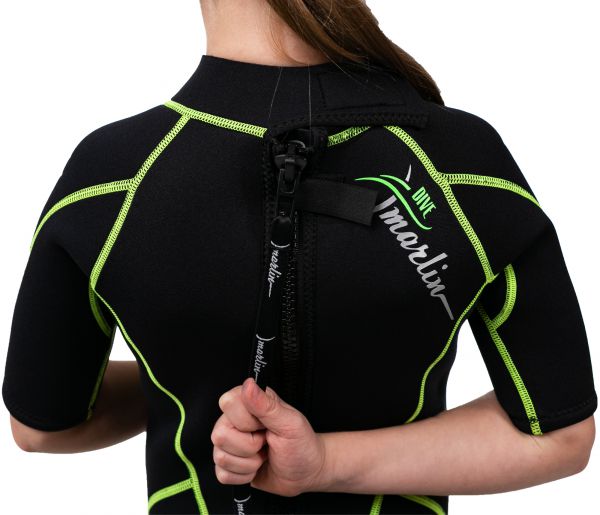 Wetsuit Marlin MALIBU SHORTY JUNIOR 2.5 mm Black/Green