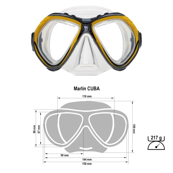 Marlin Cuba Yellow/transparent Mask