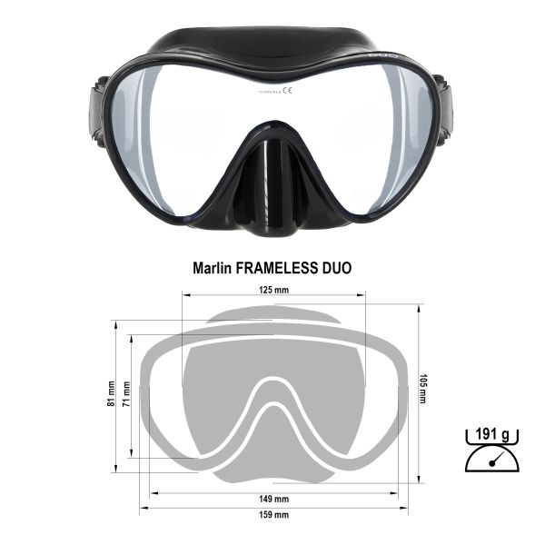 Маска Marlin FRAMELESS DUO Black