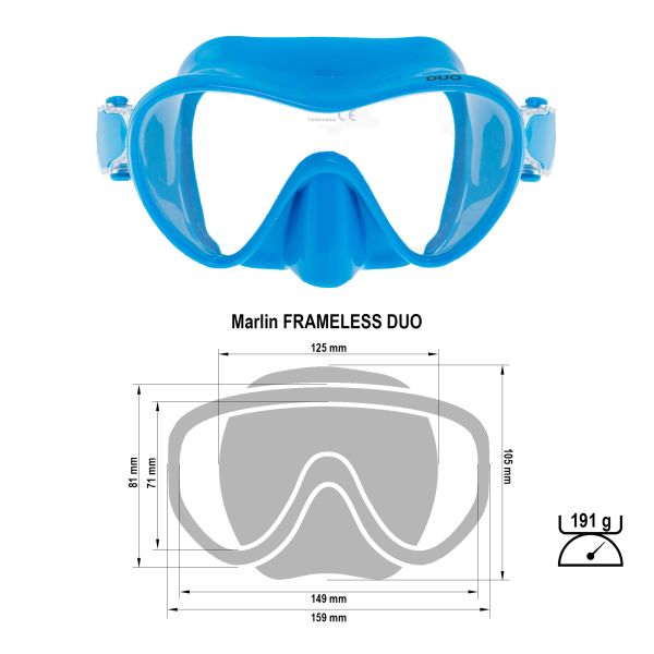 Маска Marlin FRAMELESS DUO Blue