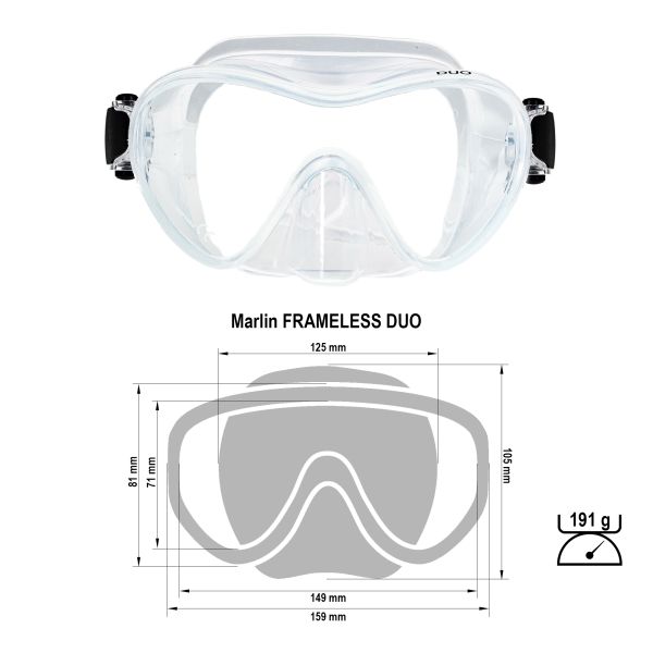 Mask Marlin FRAMELESS DUO Clear