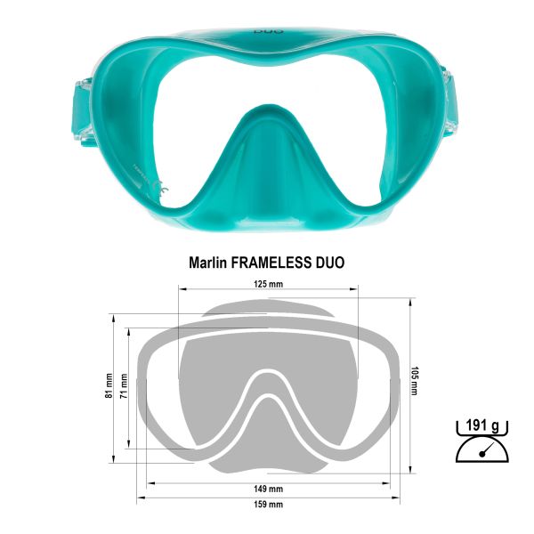 Маска Marlin FRAMELESS DUO Green