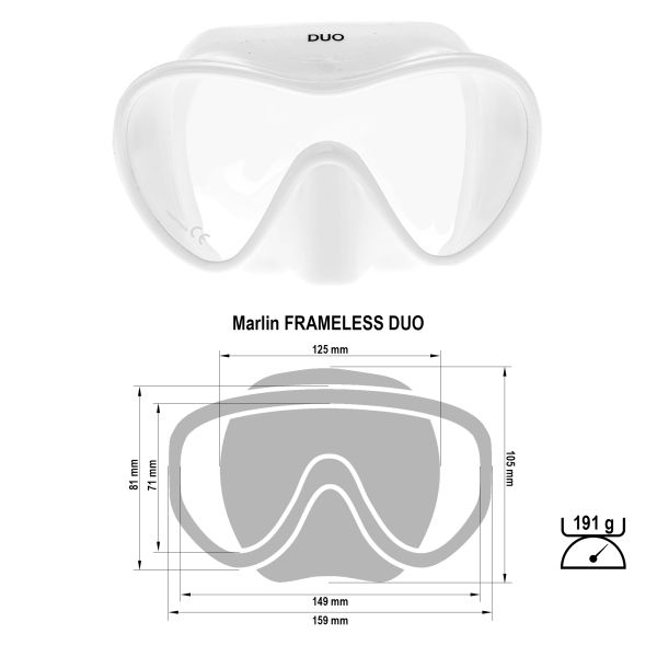 Mask Marlin FRAMELESS DUO White