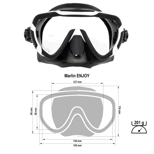 Mask Marlin ENJOY White/Black