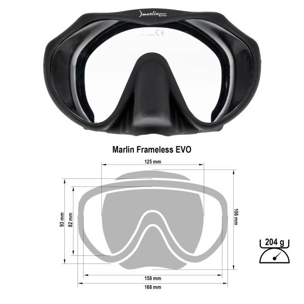 Маска Marlin FRAMELESS EVO Black