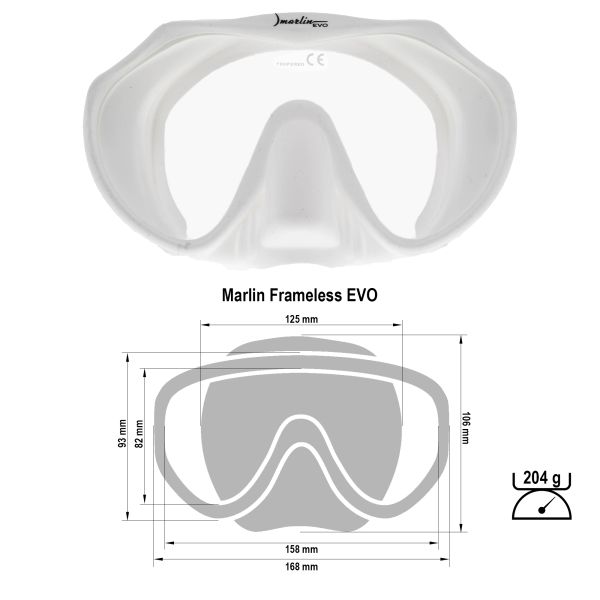 Mask Marlin FRAMELESS EVO White