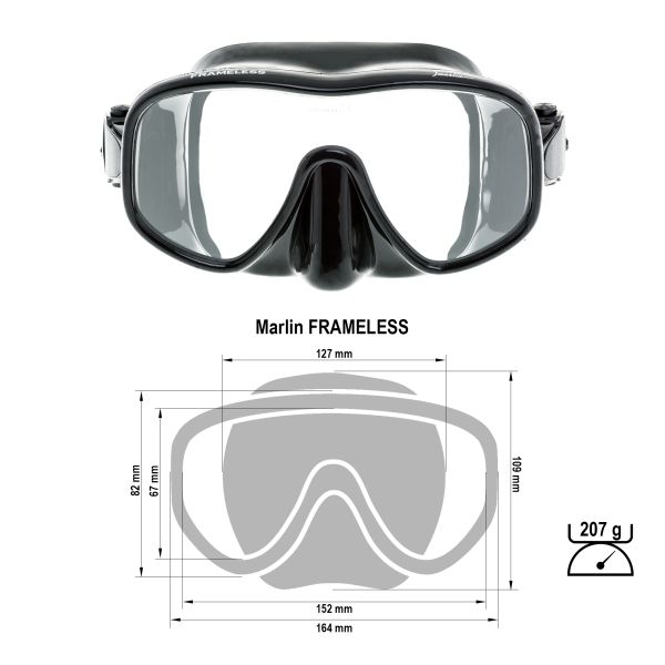 Mask Marlin FRAMELESS Black