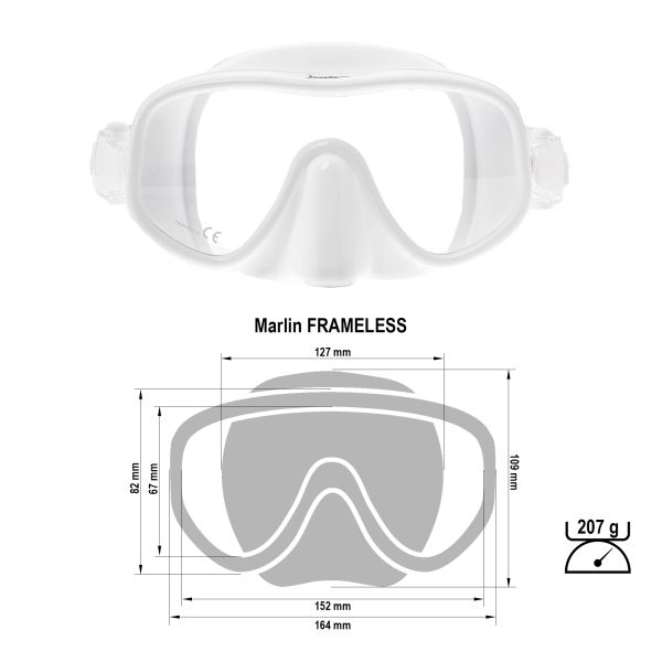 Máscara Marlin FRAMELESS Blanco