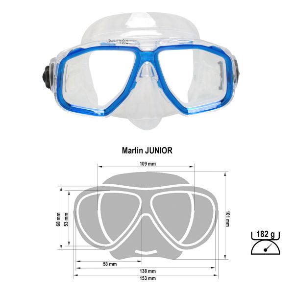 Mask Marlin JUNIOR Blue/Clear