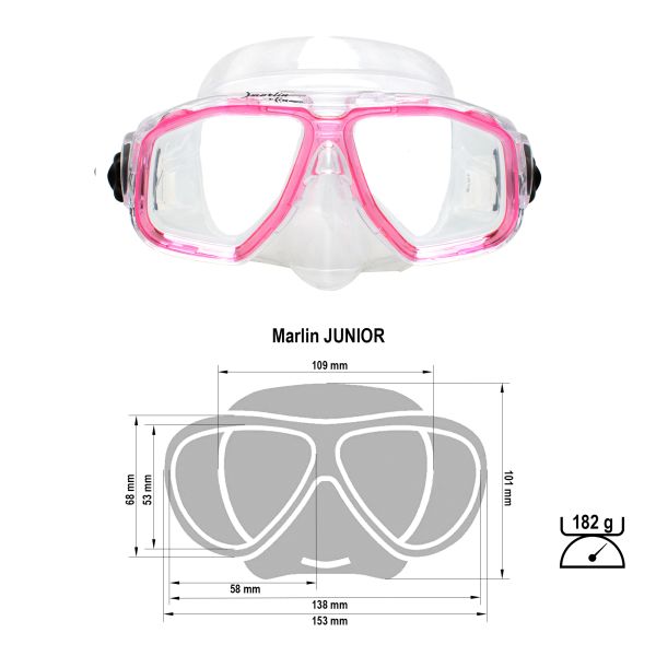 Máscara Marlin JUNIOR Rosa/Transparente