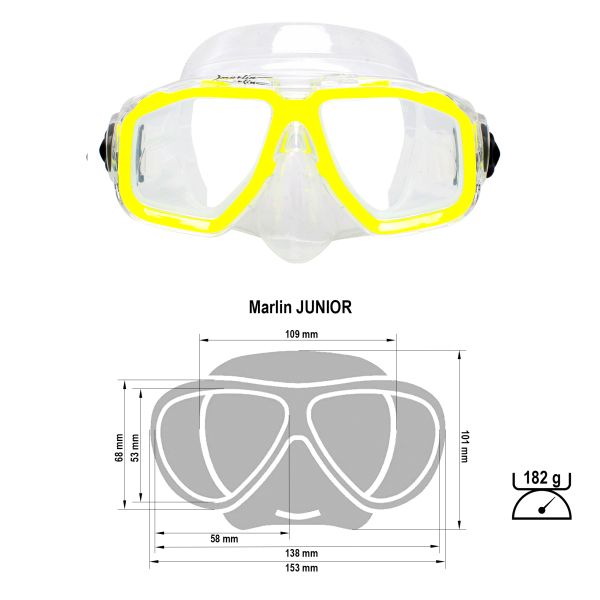 Mask Marlin JUNIOR Yellow/Clear