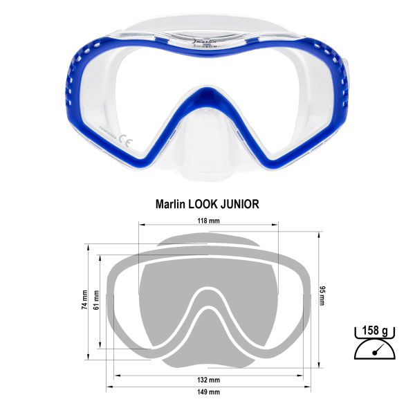 Mask Marlin LOOK JUNIOR  Blue/Clear