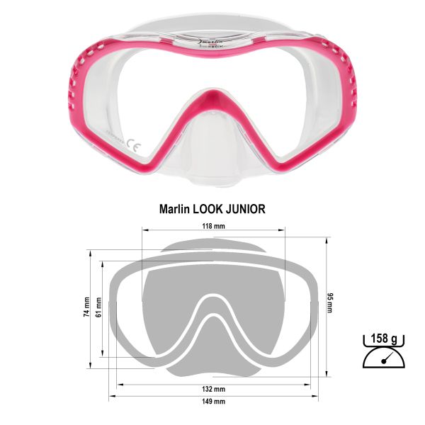 Mask Marlin LOOK JUNOR Pink/Clear