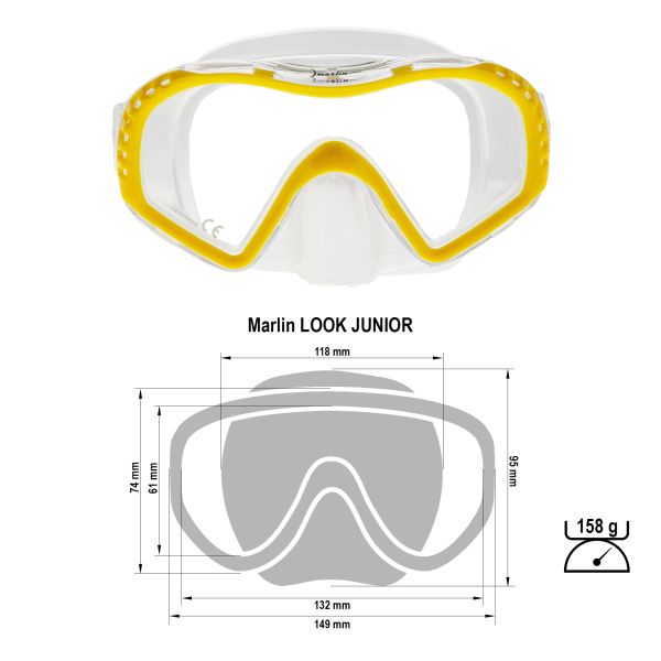 Mask Marlin LOOK JUNOR Yellow/Clear