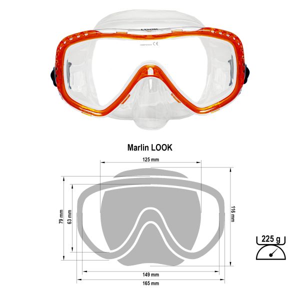 Mask Marlin LOOK Orange/Clear