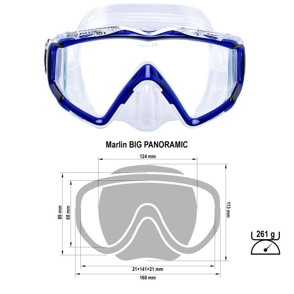 Mask Marlin BIG PANORAMIC Blue/Clear