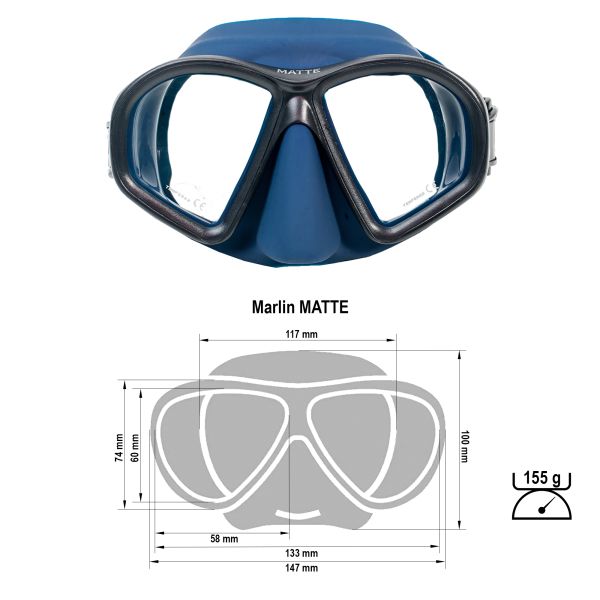 Mask Marlin MATTE Black/Blue