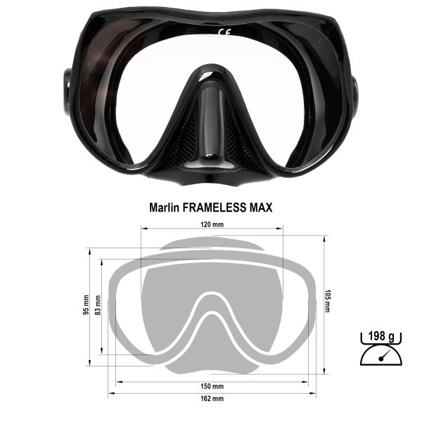 Marlin Frameless Max Black Mask