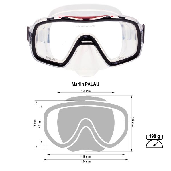 Snorkeling Mask Marlin Palau Black/transparent