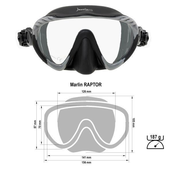 Mask Marlin RAPTOR Grey/Black