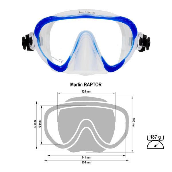 Маска Marlin RAPTOR Blue/Clear