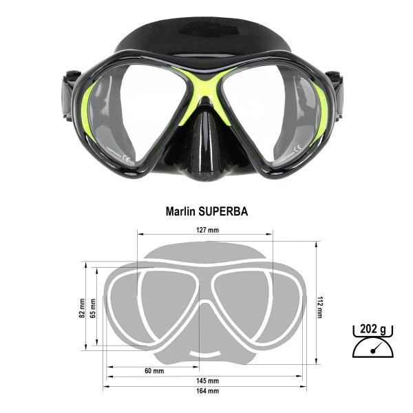 Маска для занурення Marlin Superba Neon green/Black