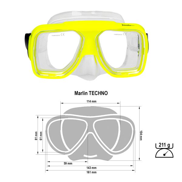 Marlin Techno Máscara Amarillo