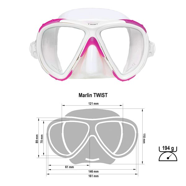 Mask Marlin Twist Pink/White