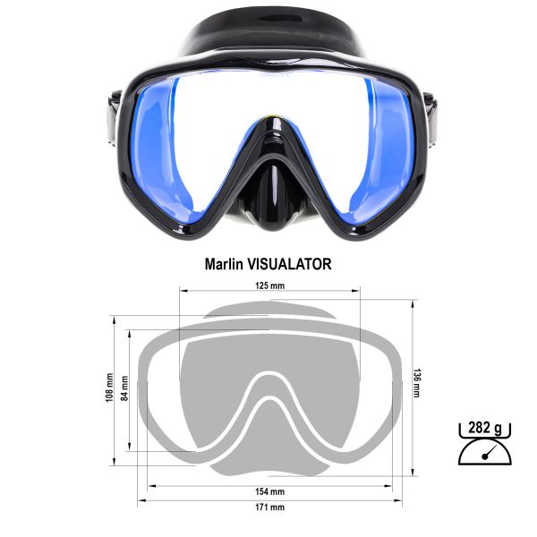 Mask Marlin VISUALATOR Black with yellow mirror lens