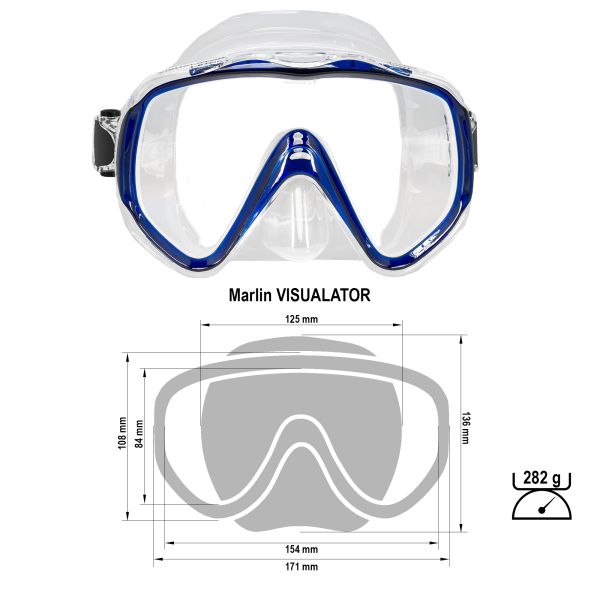 Mask Marlin VISUALATOR Blue/Clear